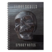 I Love Skulls. Spooky Notes. Smiling skull ノートブック (正面)