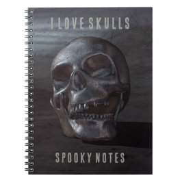 I Love Skulls. Spooky Notes. Smiling skull ノートブック