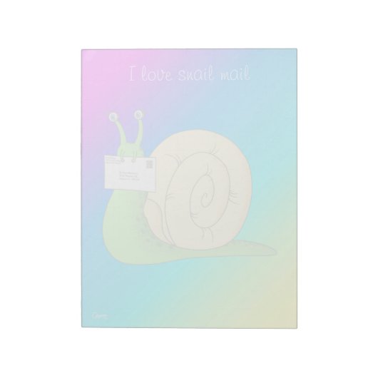 I Love Snail Mail (Gradient) - 11" x 8.5"メモ帳 ノートパッド (回転)