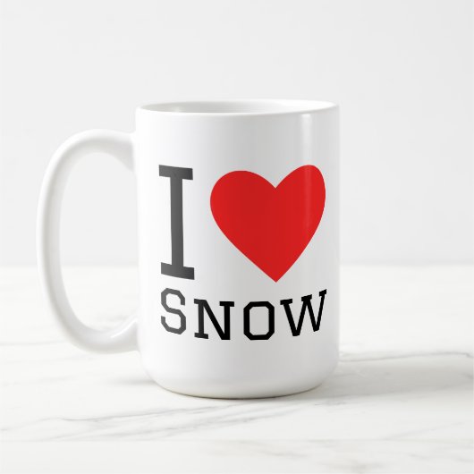 I love snow square sticker コーヒーマグカップ (左)