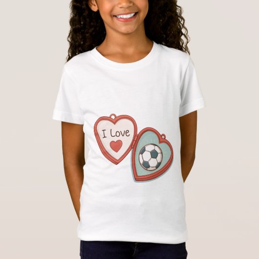 I Love Soccer Locket Tシャツ (正面)