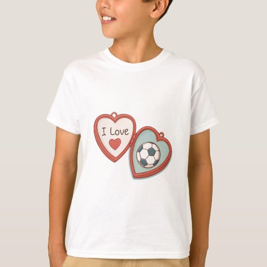 I Love Soccer Locket Tシャツ (正面)