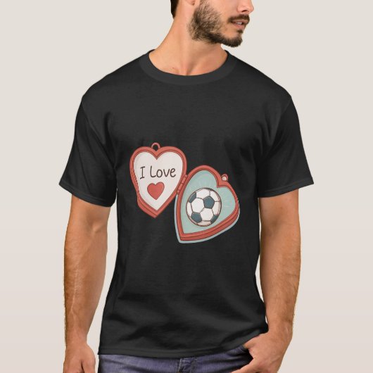 I Love Soccer Locket Tシャツ (正面)