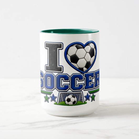 I Love Soccer Mug | Soccer Lover Coffee Cup Gift マグカップ (中央)