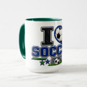 I Love Soccer Mug | Soccer Lover Coffee Cup Gift マグカップ (正面左)