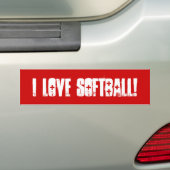 I Love Softball Wall / Laptop / Car Bumper Sticker バンパーステッカー (車上)