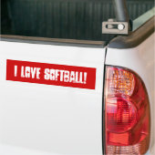 I Love Softball Wall / Laptop / Car Bumper Sticker バンパーステッカー (トラック上)