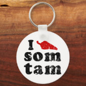 I Love Som Tam ❤ Thai Isaan Food キーホルダー (正面)