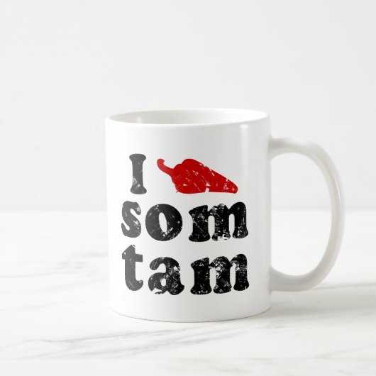 I Love Som Tam ❤ Thai Isaan Food コーヒーマグカップ (右)