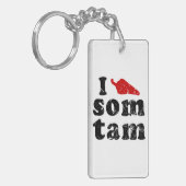 I Love Som Tam ❤ Thai Isan Lao Food キーホルダー (正面左)