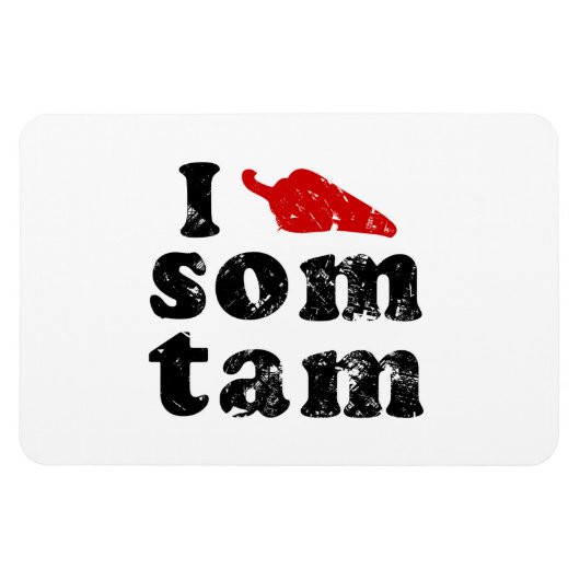 I Love Som Tam ❤ Thai Isan Lao Food マグネット (横)