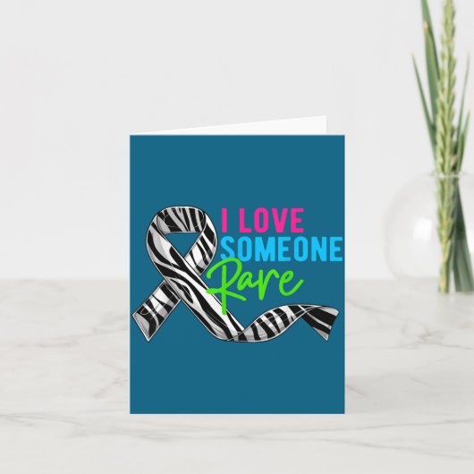 I Love Someone Rare Zebra Ribbon - Rare Disease Aw カード (正面)