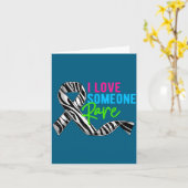 I Love Someone Rare Zebra Ribbon - Rare Disease Aw カード (黄色い花)