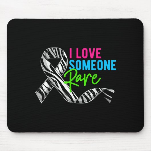 I Love Someone Rare Zebra Ribbon - Rare Disease Aw マウスパッド (正面)