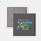 I Love Someone Rare Zebra Ribbon - Rare Disease Aw マグネット (正面/裏面)