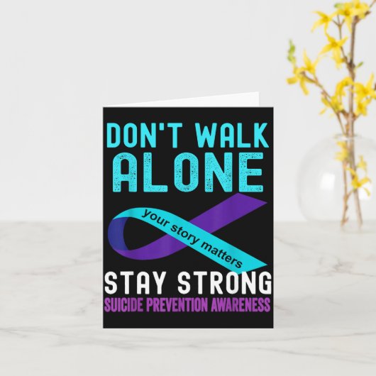 I Love Someone Teal-purple Suicide Prevention Awar カード (黄色い花)