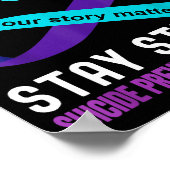 I Love Someone Teal-purple Suicide Prevention Awar ポスター (角)