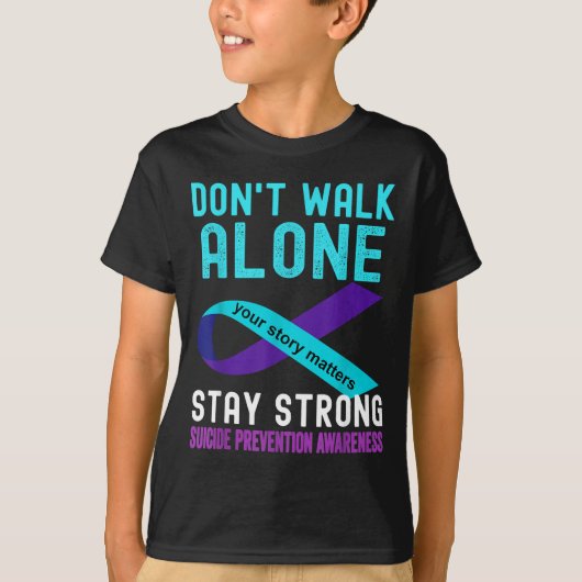 I Love Someone Teal-purple Suicide Prevention Awar Tシャツ (正面)