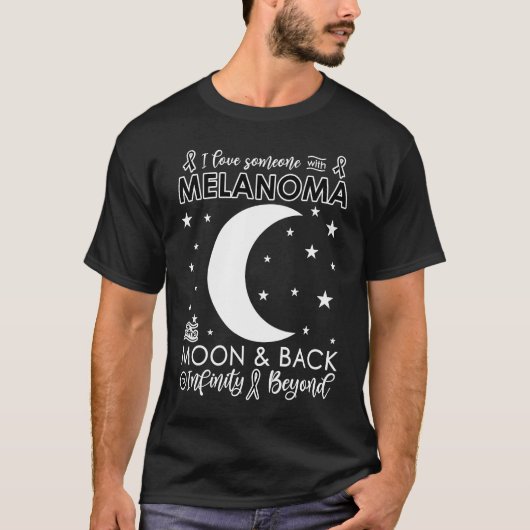 I love Someone To The Moon & Back Melanoma Awarene Tシャツ (正面)