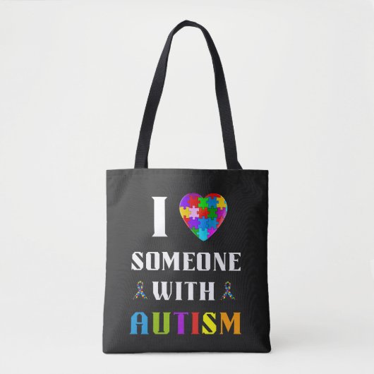 I Love Someone With Autism トートバッグ (正面)