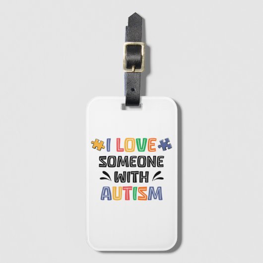 I Love Someone With Autism ラゲッジタグ (正面縦)