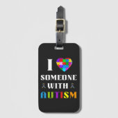 I Love Someone With Autism ラゲッジタグ (正面縦)