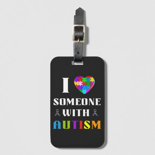 I Love Someone With Autism ラゲッジタグ (正面縦)