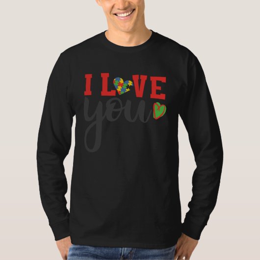I Love Someone With Autism Awareness Autism Speaks Tシャツ (正面)
