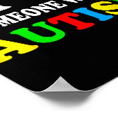 I love someone with autism awareness boys kids ポスター (角)