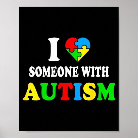 I love someone with autism awareness boys kids ポスター (正面)