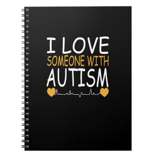 I Love Someone With Autism Heartbeat ノートブック (正面)