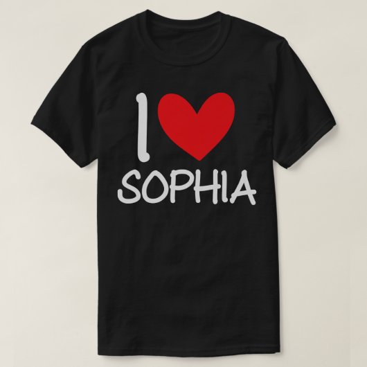 I Love Sophia Name Personalized Girl Woman BFF Fri Tシャツ (デザイン正面)
