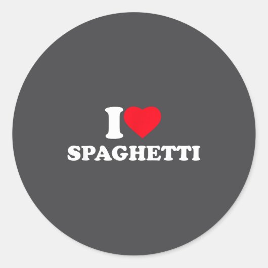 I Love Spaghetti I Heart Spaghetti Lover Food Past ラウンドシール (正面)