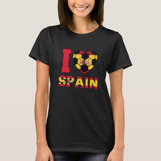 I Love Spain Women Men Kids Spanish Soccer Balls F Tシャツ (正面)