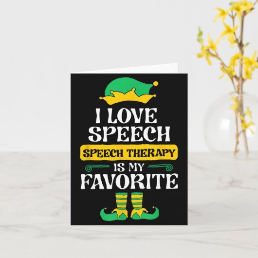 I Love Speech Speech Therapy Is My Favorite  カード (黄色い花)