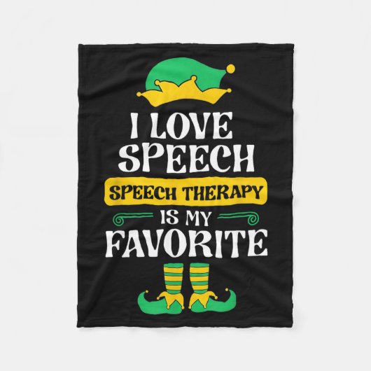 I Love Speech Speech Therapy Is My Favorite  フリースブランケット (正面)