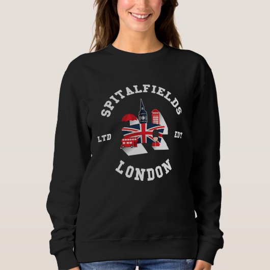 I Love SPITALFIELDS London City Flag Badge スウェットシャツ (正面)