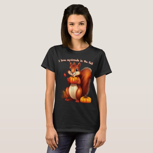 I Love Squirrels In The Fall T-Shirt Tシャツ (正面フル)
