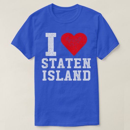 I Love Staten Island Red Heart Meme Tシャツ (デザイン正面)