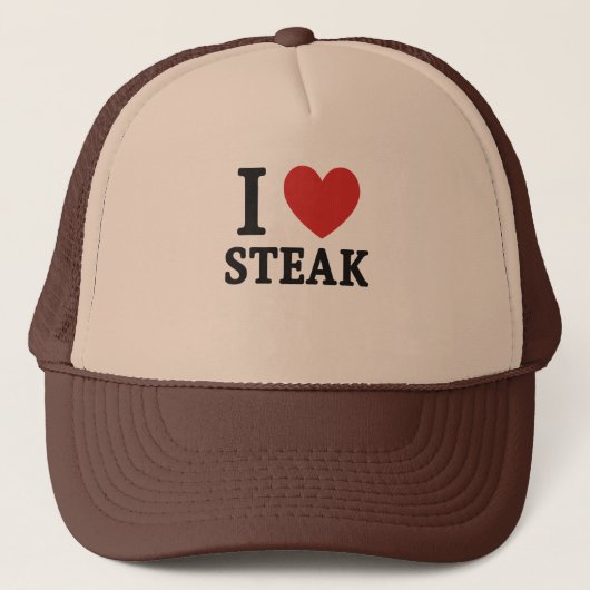 I Love Steak – Funny Meat Lover & BBQ Shirt キャップ (正面)