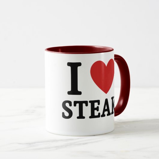 I Love Steak – Funny Meat Lover & BBQ Shirt マグカップ (正面右)