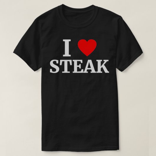I Love Steak Heart  Tシャツ (デザイン正面)