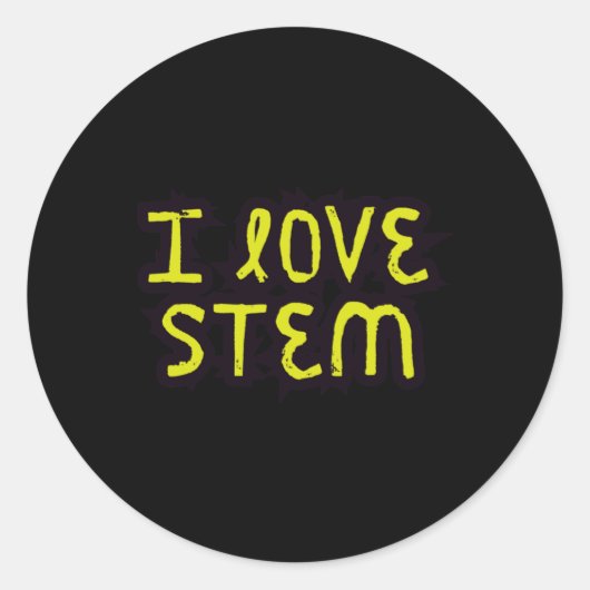 I Love Stem – 科学 ラウンドシール (正面)