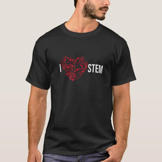 I Love STEM Science Technology Math Tシャツ (正面)