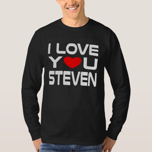 I Love Steven Red Heart to say Honey I love you Tシャツ (正面)