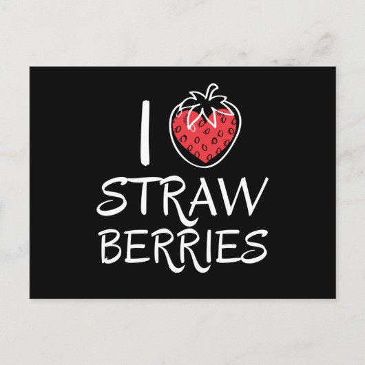 I Love Strawberries Strawberry Fruits ポストカード (正面)