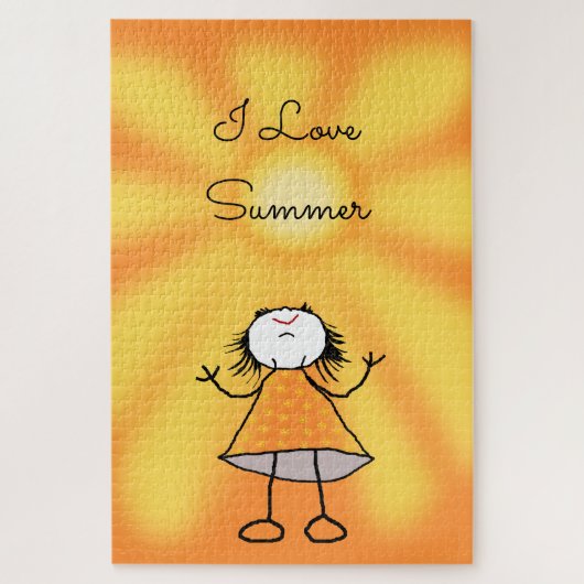 I Love Summerパズル- Happy Girl - 絵画's ジグソーパズル (縦)
