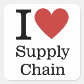I Love ❤️ Supply Chainステッカー スクエアシール (正面)