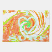 I Love Surf:美しいフローラとクール文字 キッチンタオル (横)