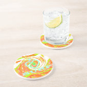 I Love Surf:美しいフローラとクール文字 コースター (側面)